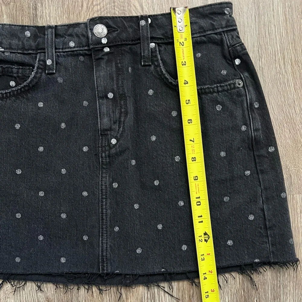 Current/Elliott 5-Pocket Denim Polka Dot Miniskirt Size 26.